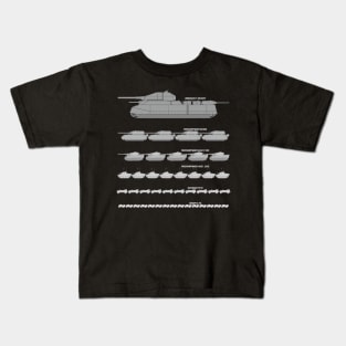 Comparison of German WW2 tank sizes. Gray gradient Kids T-Shirt